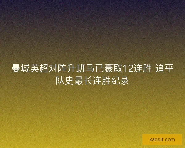 曼城英超对阵升班马已豪取12连胜 追平队史最长连胜纪录 曼城英超对阵升班马已豪取12连胜 追平队史最长连胜纪录